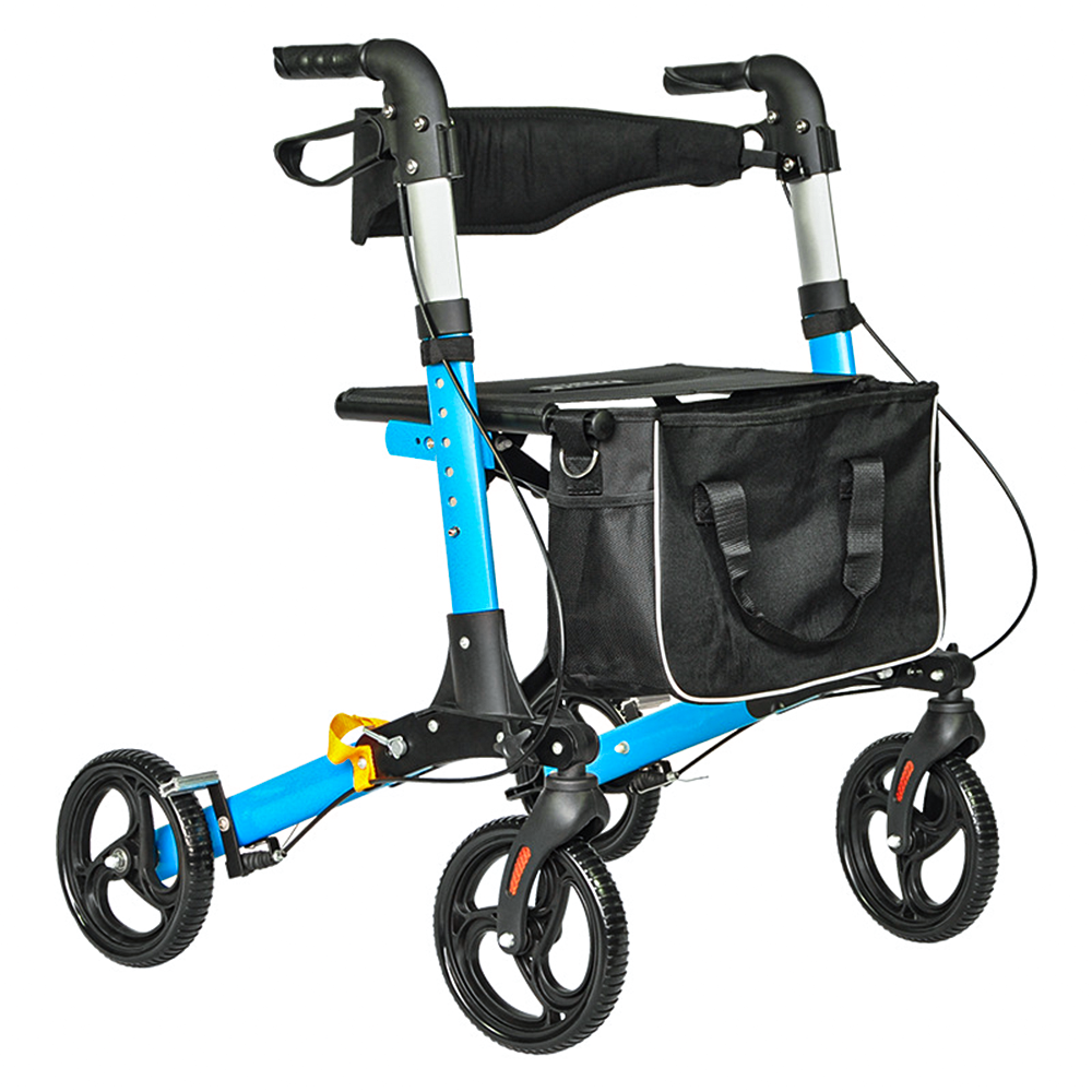 Alston 2 In 1 X Fold Mobility Walker Rollator Chair Aid 8 Inch 136KG Seniors Use