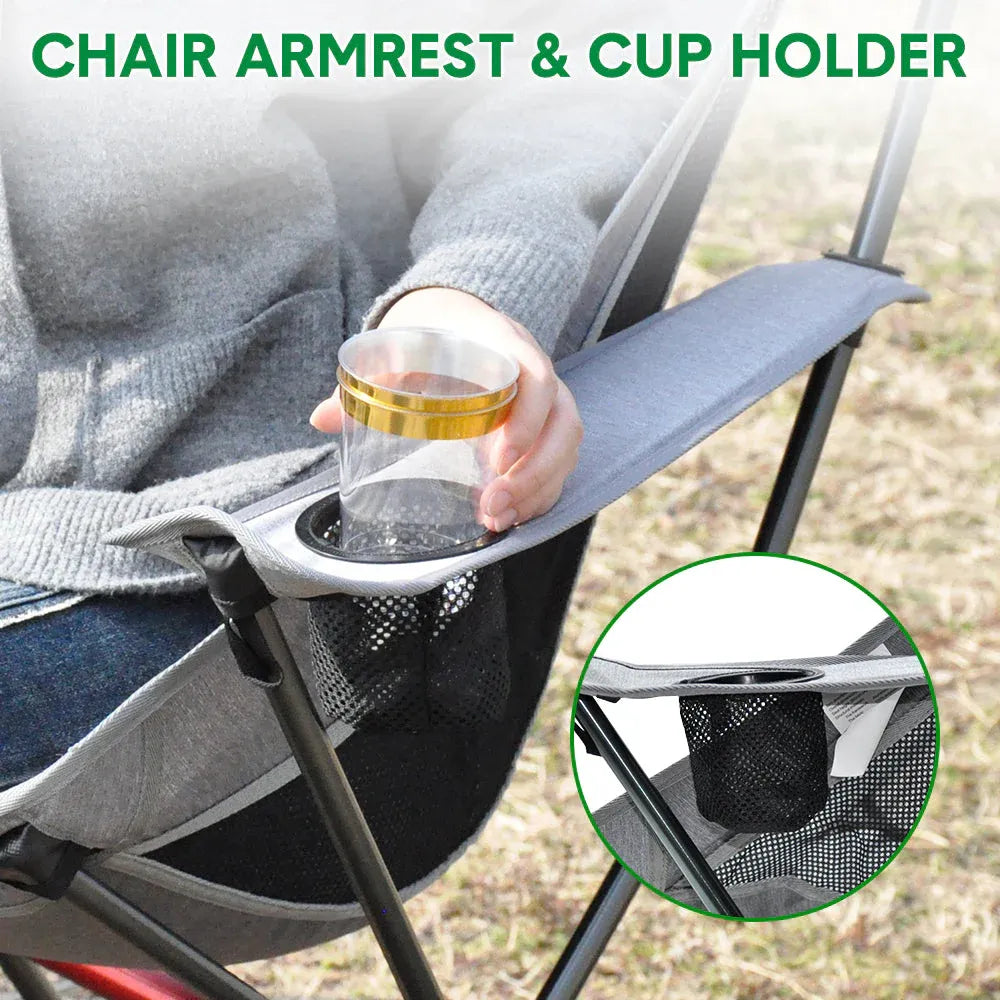 Ultra Light 1.5KG Portable Folding Rock Camping Chair No 150kg Side Pockets