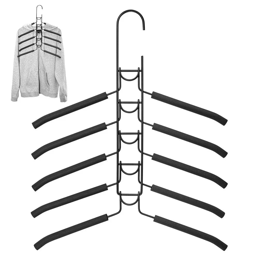 8 Sets Magic Clothes Hangers Detachable 5 1 Multilayer Carbon Wardrobe Closet