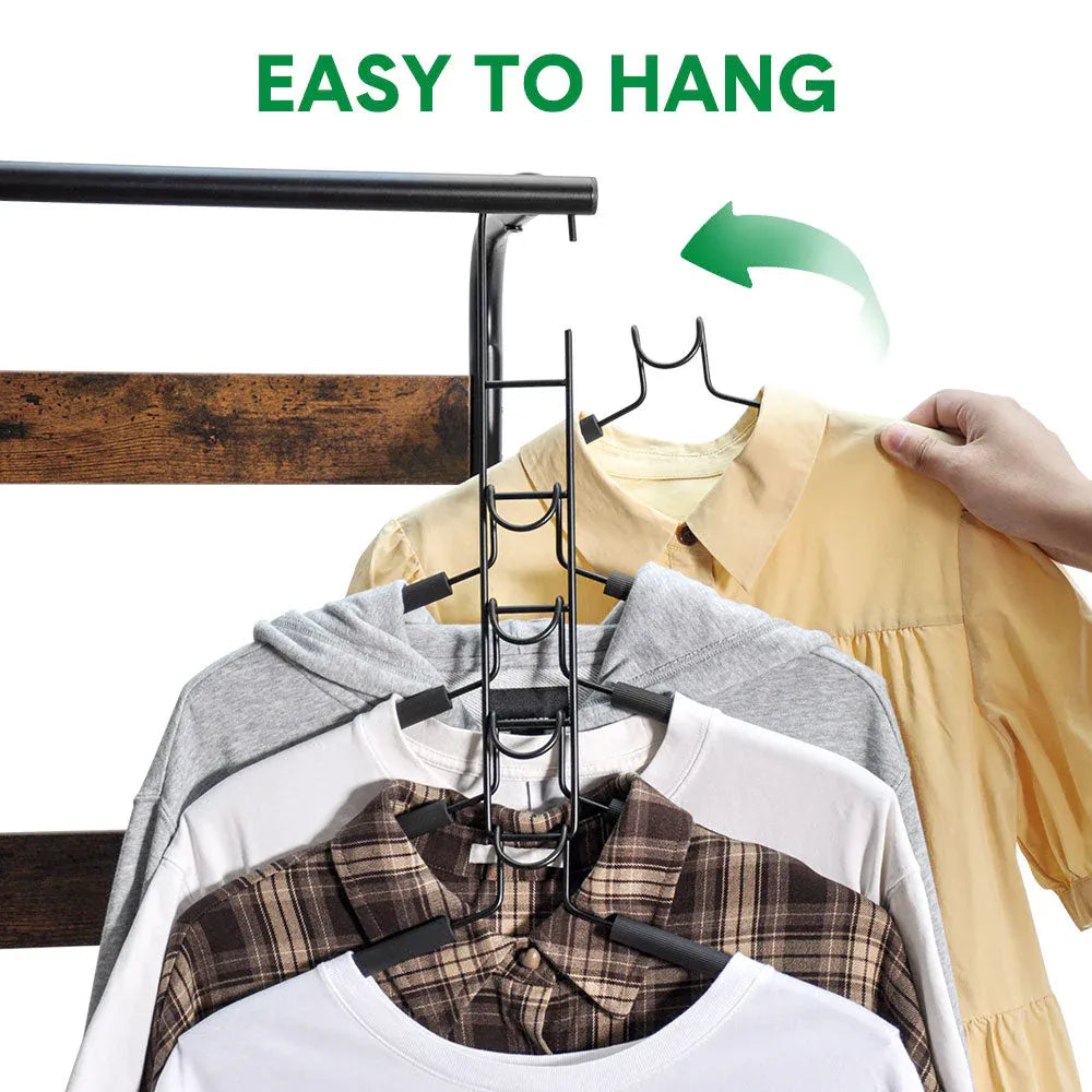 8 Sets Magic Clothes Hangers Detachable 5 1 Multilayer Carbon Wardrobe Closet