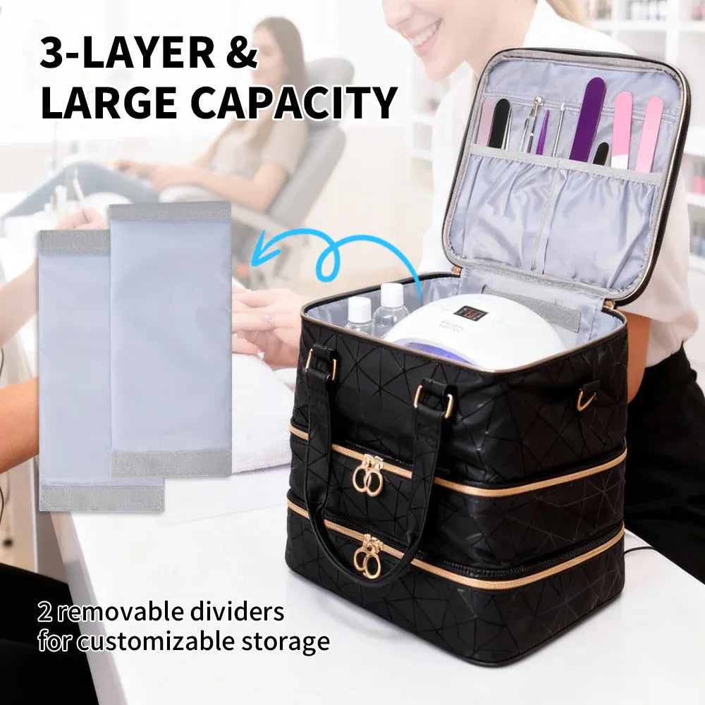 3 Layer Nail Polish Organizer Holds 84 Nail Nail Tools Travel Carrying Case
