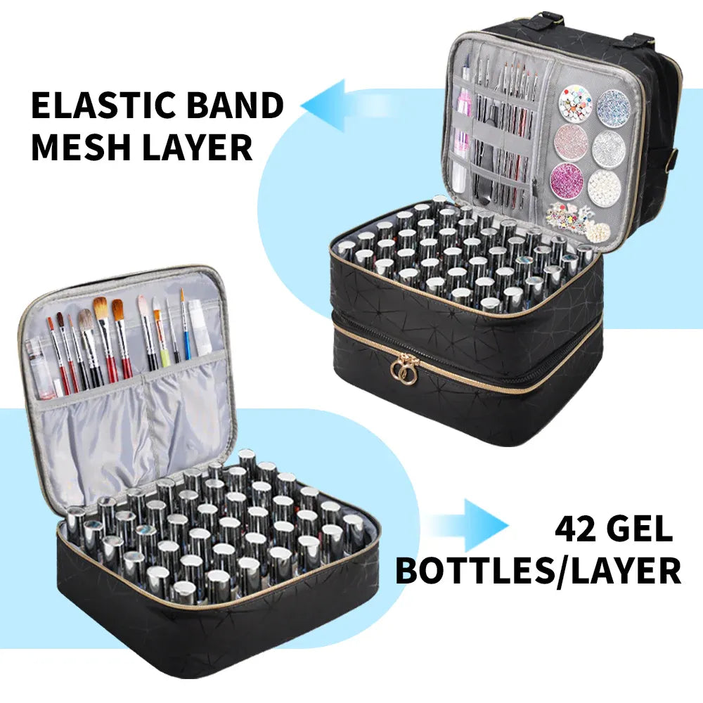 3 Layer Nail Polish Organizer Holds 84 Nail Nail Tools Travel Carrying Case