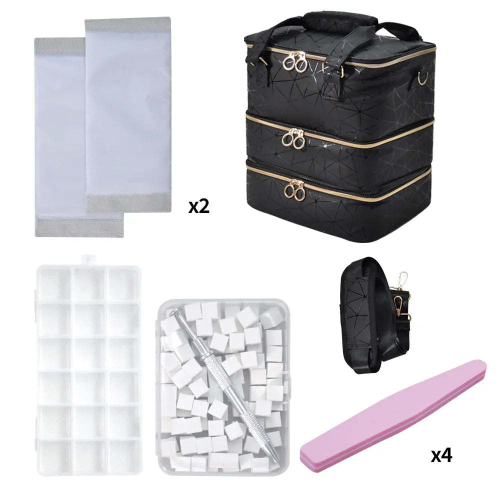 3 Layer Nail Polish Organizer Holds 84 Nail Nail Tools Travel Carrying Case