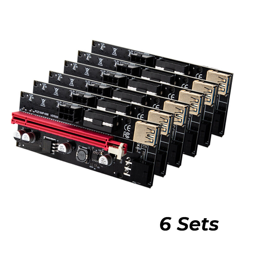 PCIe 1X 16X Riser Extender Kit Aussie Gold 6 60cm USB3 Fixed Buckle Stable Power