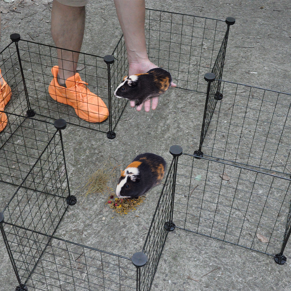 Pet Playpen Foldable Metal Pet Cage Enclosure Puppy Fence 16 Small Turtle Black