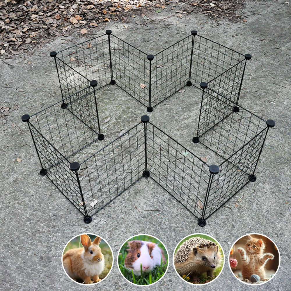 Pet Playpen Foldable Metal Pet Cage Enclosure Puppy Fence 16 Small Turtle Black