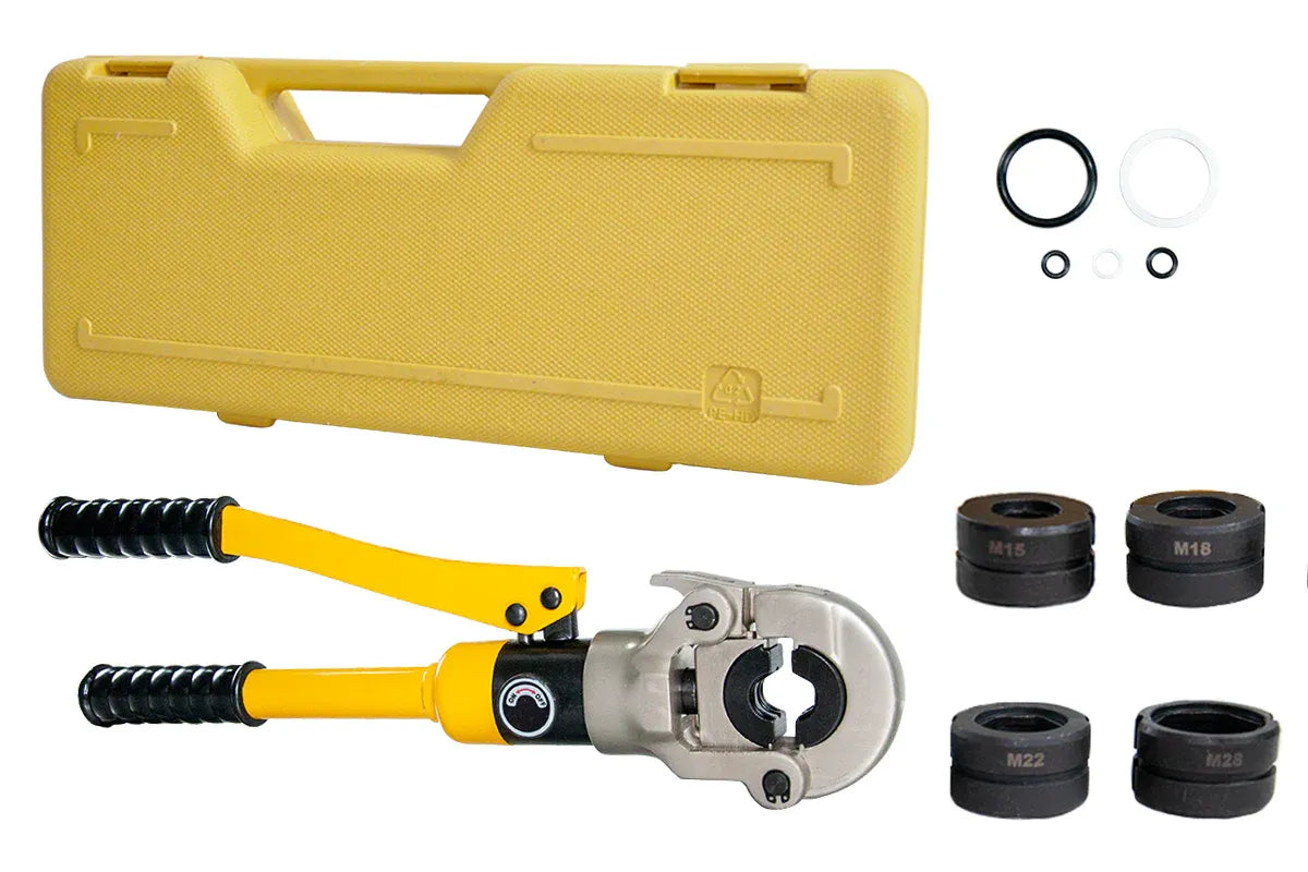 Hydraulic Pipe Crimper Plier Set Tube Plumbing Tool w/ Stainless Steel Pipe