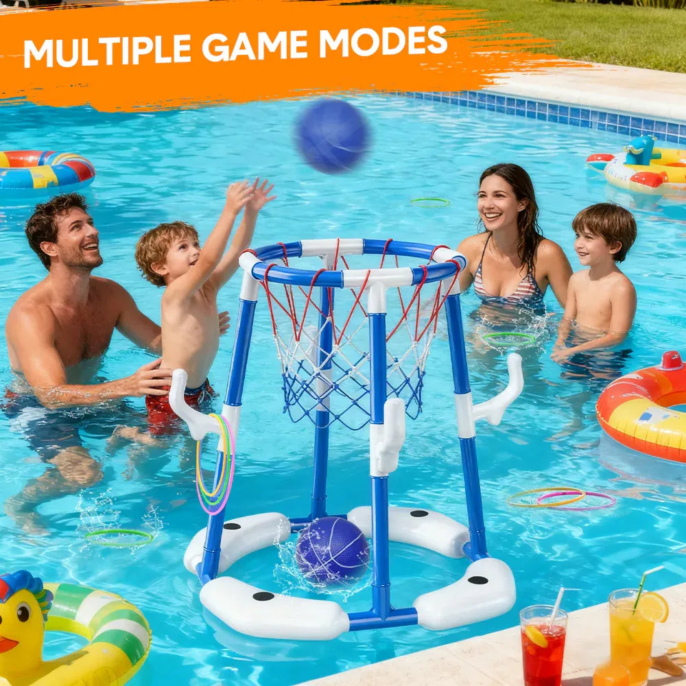 Pool Basketball Hoop Set Floating Swimming Pool Toys Inflatable 4 12 Kids Adults