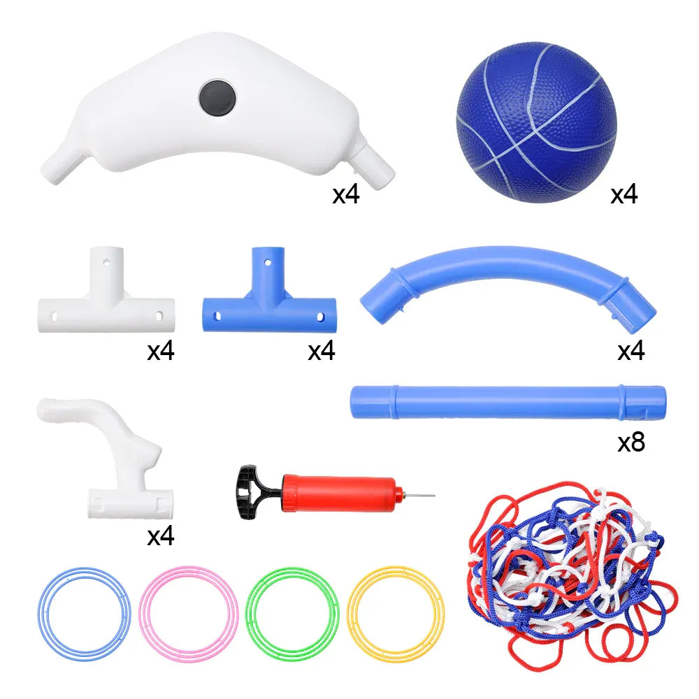 Pool Basketball Hoop Set Floating Swimming Pool Toys Inflatable 4 12 Kids Adults