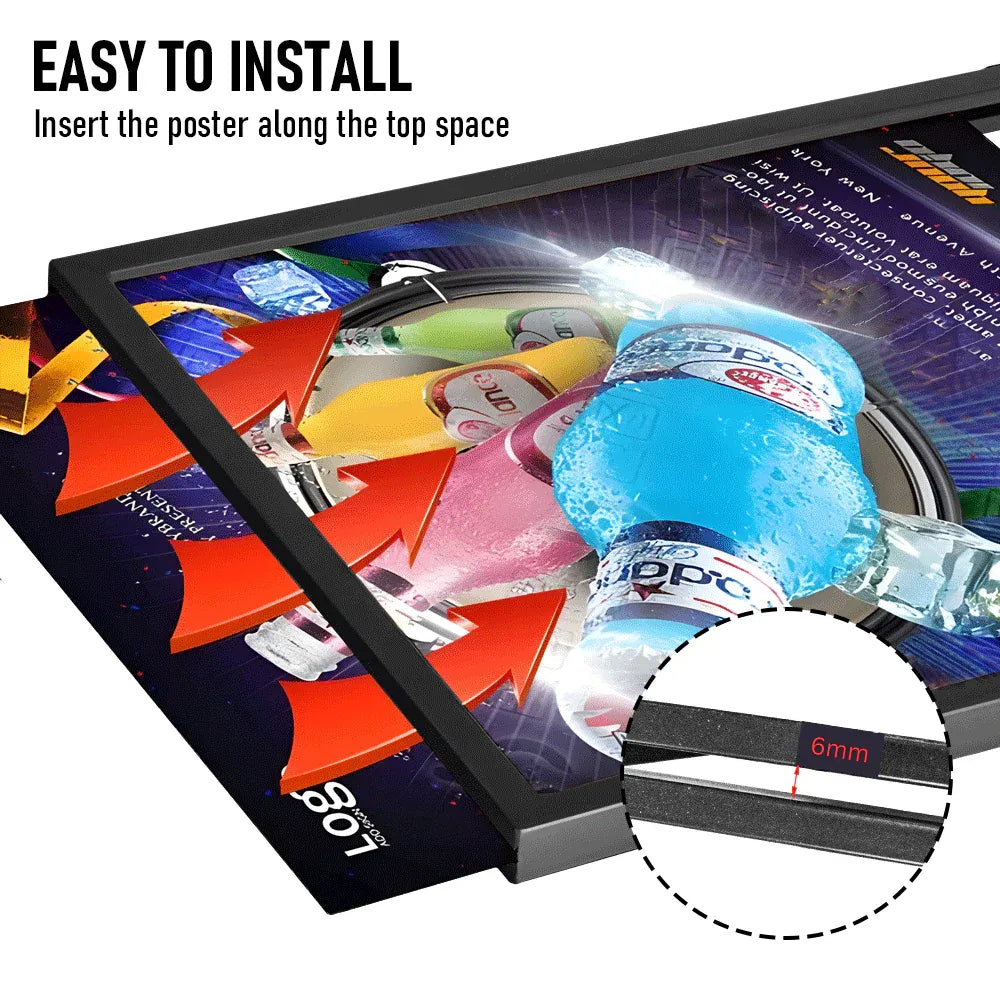 A1 Double Sided Sign Poster Sign Floor Frame Poster Stand Meeting Metal Black