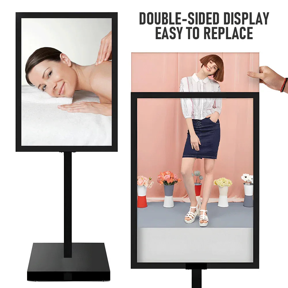 A1 Double Sided Sign Poster Sign Floor Frame Poster Stand Meeting Metal Black