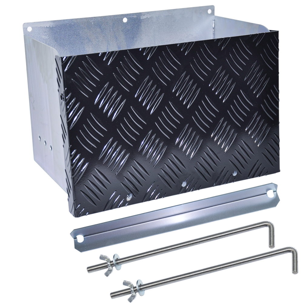 Battery Box Set Sturdy Galvanized Trailer battery 160mm 350mm wide Height 250mm