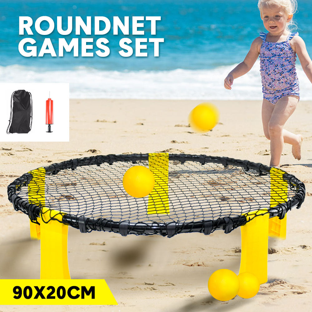 Portable Outdoor Spikeball Roundnet Game Team Beach Game 3 Lawn Beach Tailgating