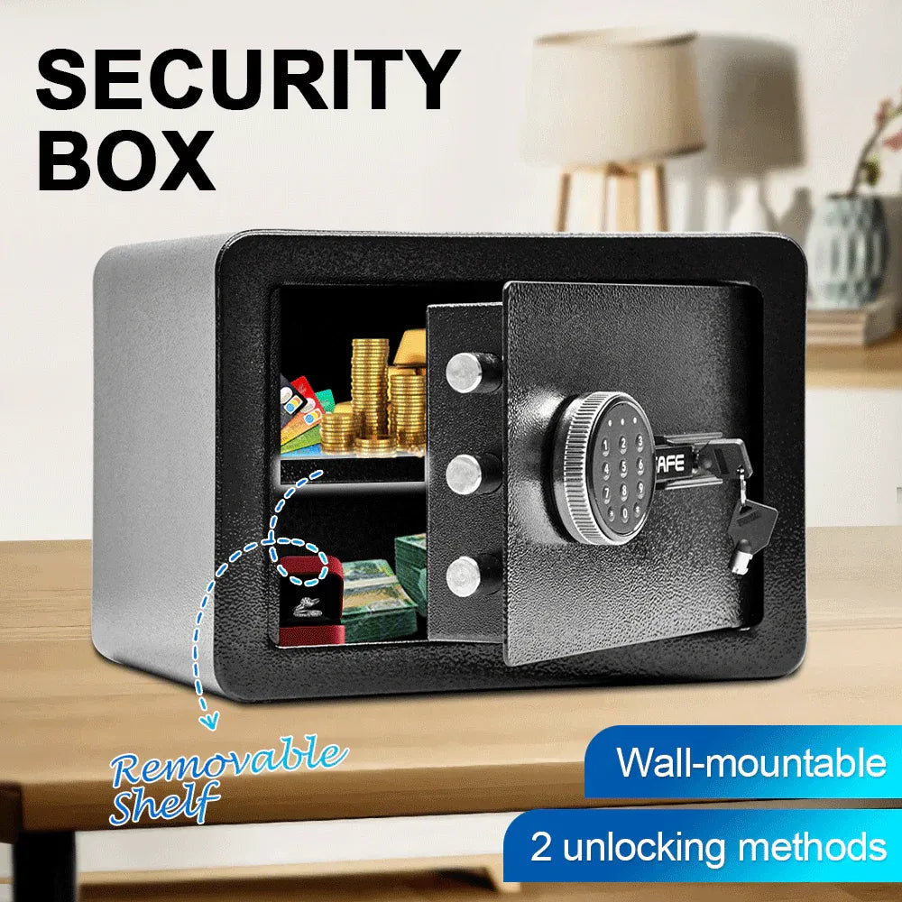 All Steel Safety Box Wall Mountable Fireproof Mini Safe Box Hotel Money Safe