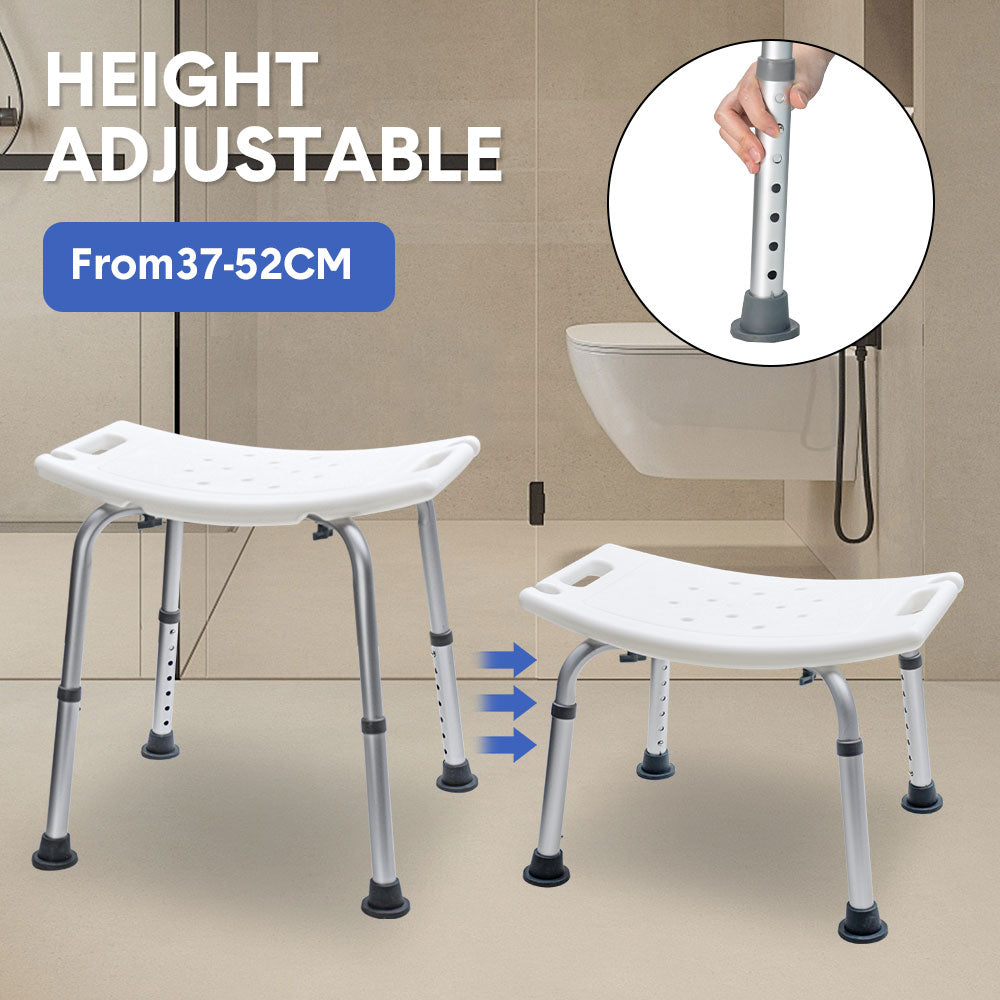 Shower Chair Stable Non Slip Bath Seat Shower Bathroom Max Load 100kg 37-52cm
