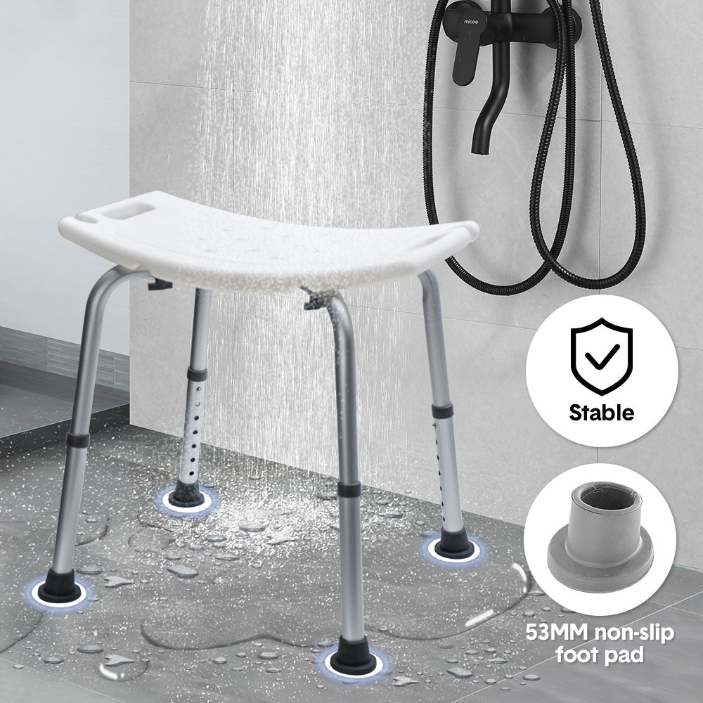 Shower Chair Stable Non Slip Bath Seat Shower Bathroom Max Load 100kg 37-52cm