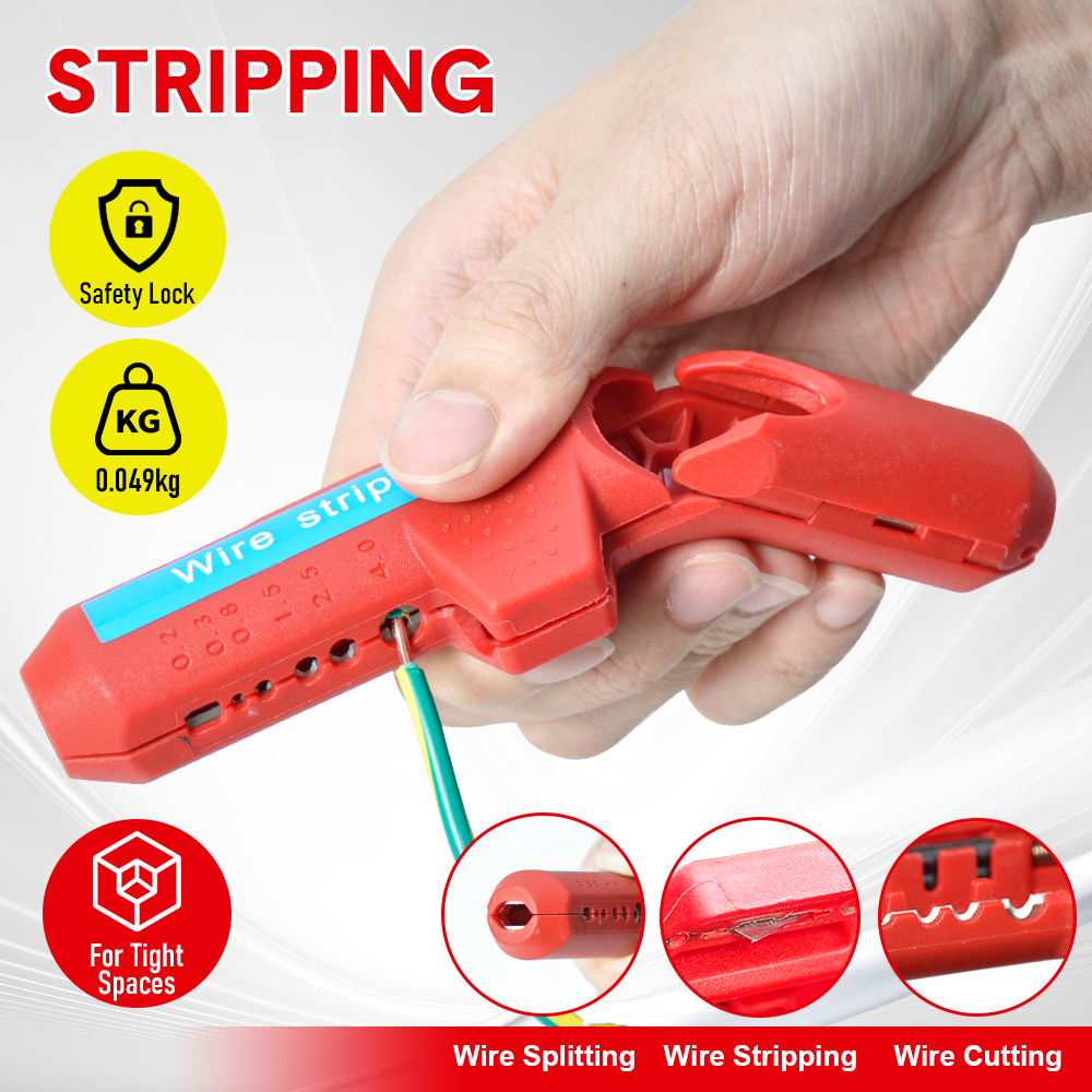 Wire Stripper Ergonomic Curved Handle Cable Stripping 6 Planer Holes Electrical