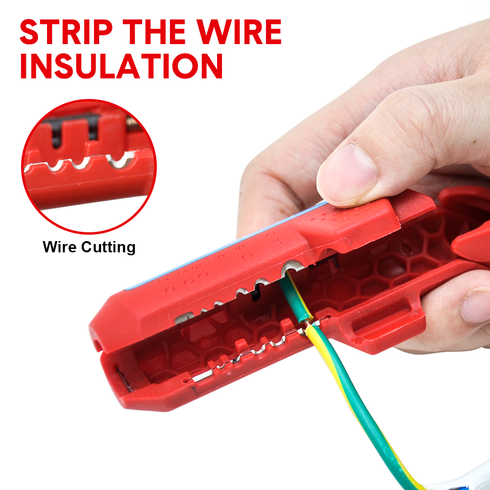 Wire Stripper Ergonomic Curved Handle Cable Stripping 6 Planer Holes Electrical