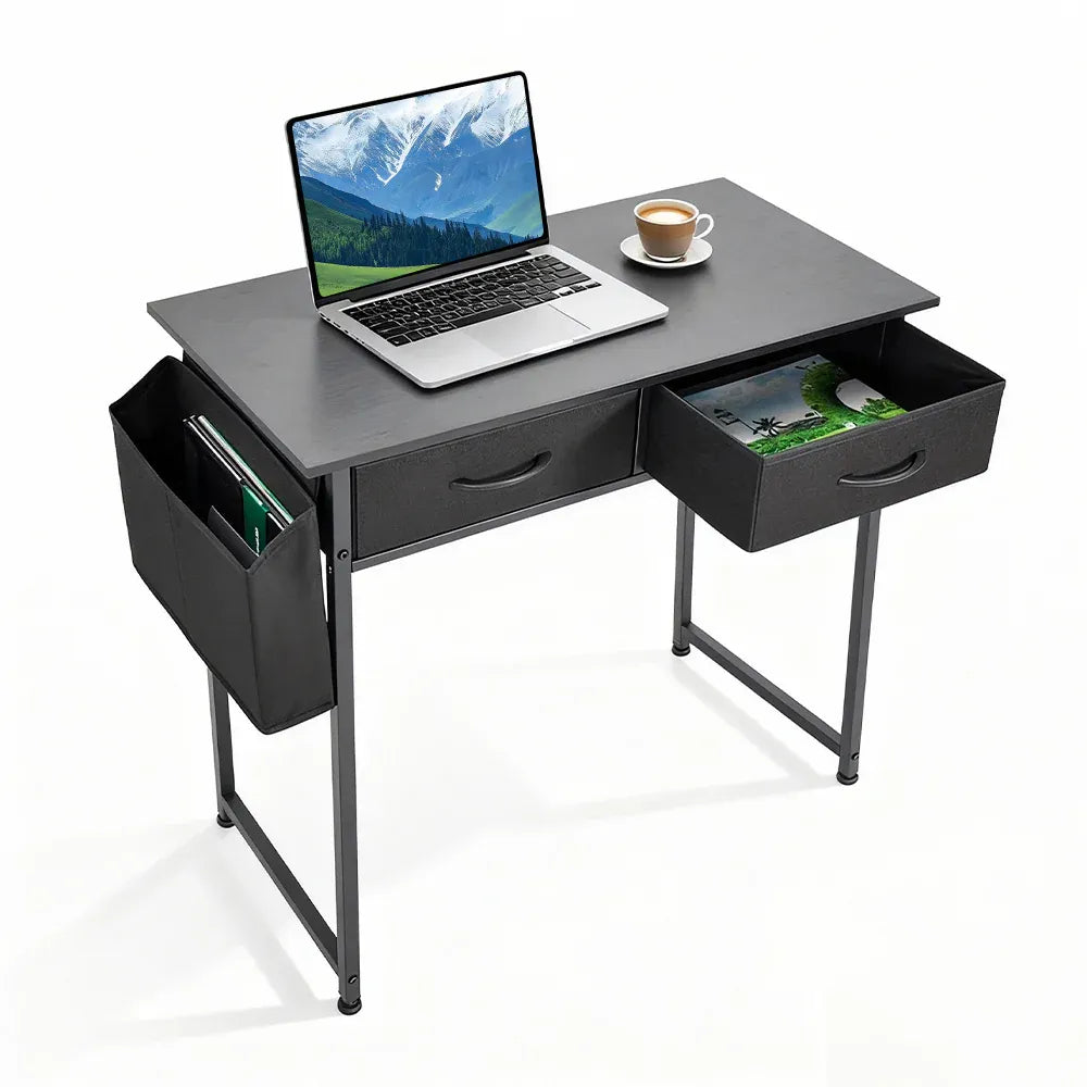 80cm Study Desk Home Office Computer Desk 2 Fabric Small Dorm Small Spaces Black