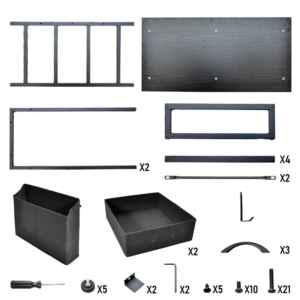 80cm Study Desk Home Office Computer Desk 2 Fabric Small Dorm Small Spaces Black