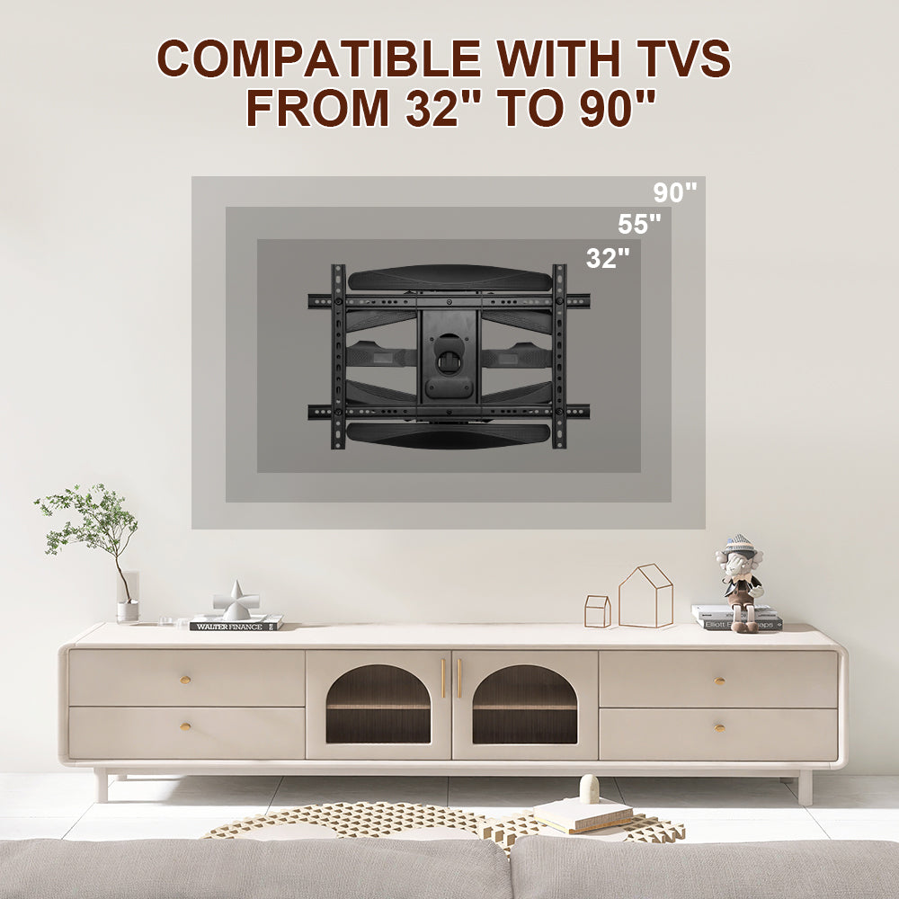 Telescopic Swivel & Tilt TV Monitor 85kg Full 48.5cm Flat TVs 32-80 inch inch