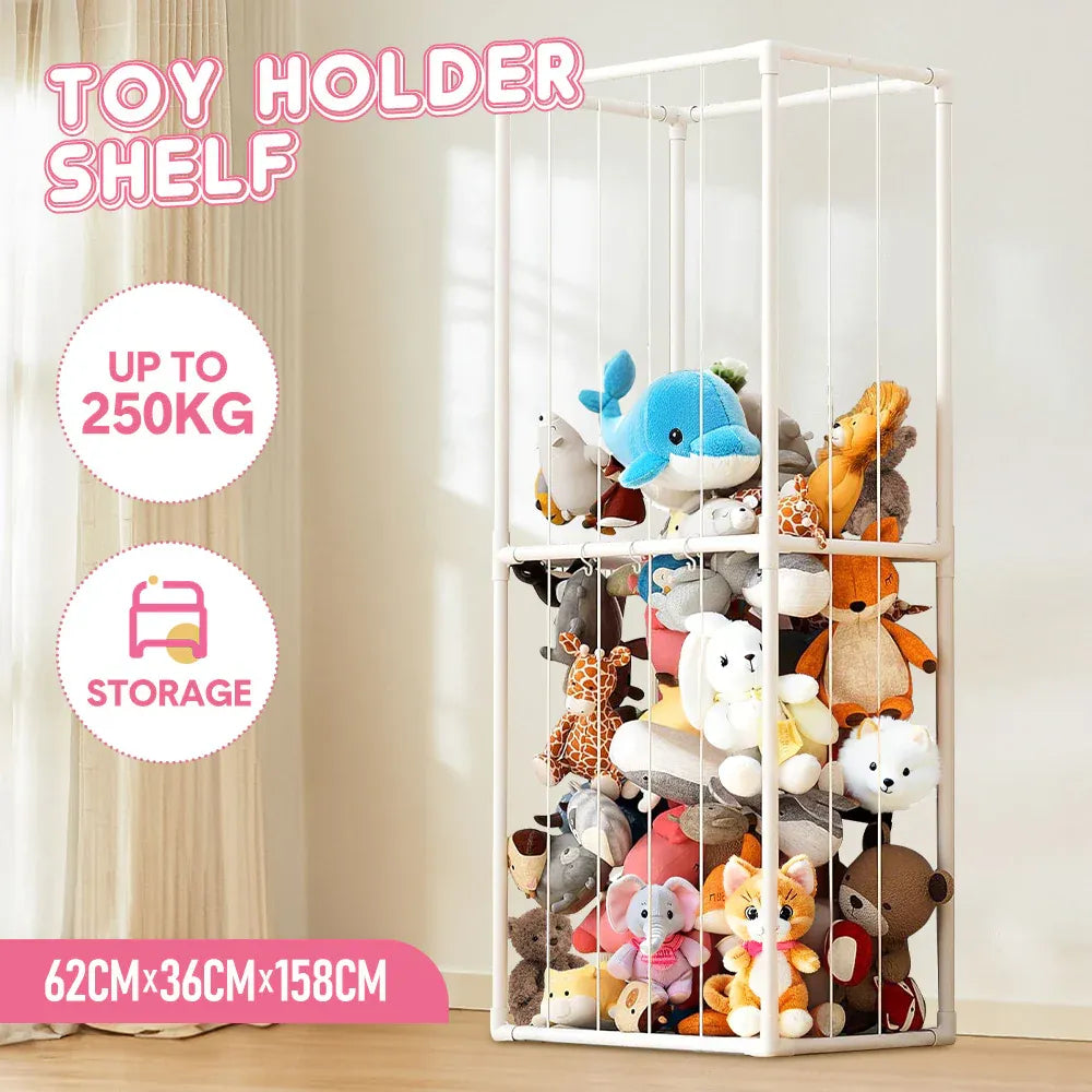 Stuffed Animal Storage Plush Toy Vertical Corner Kids Room Bedroom Organization
