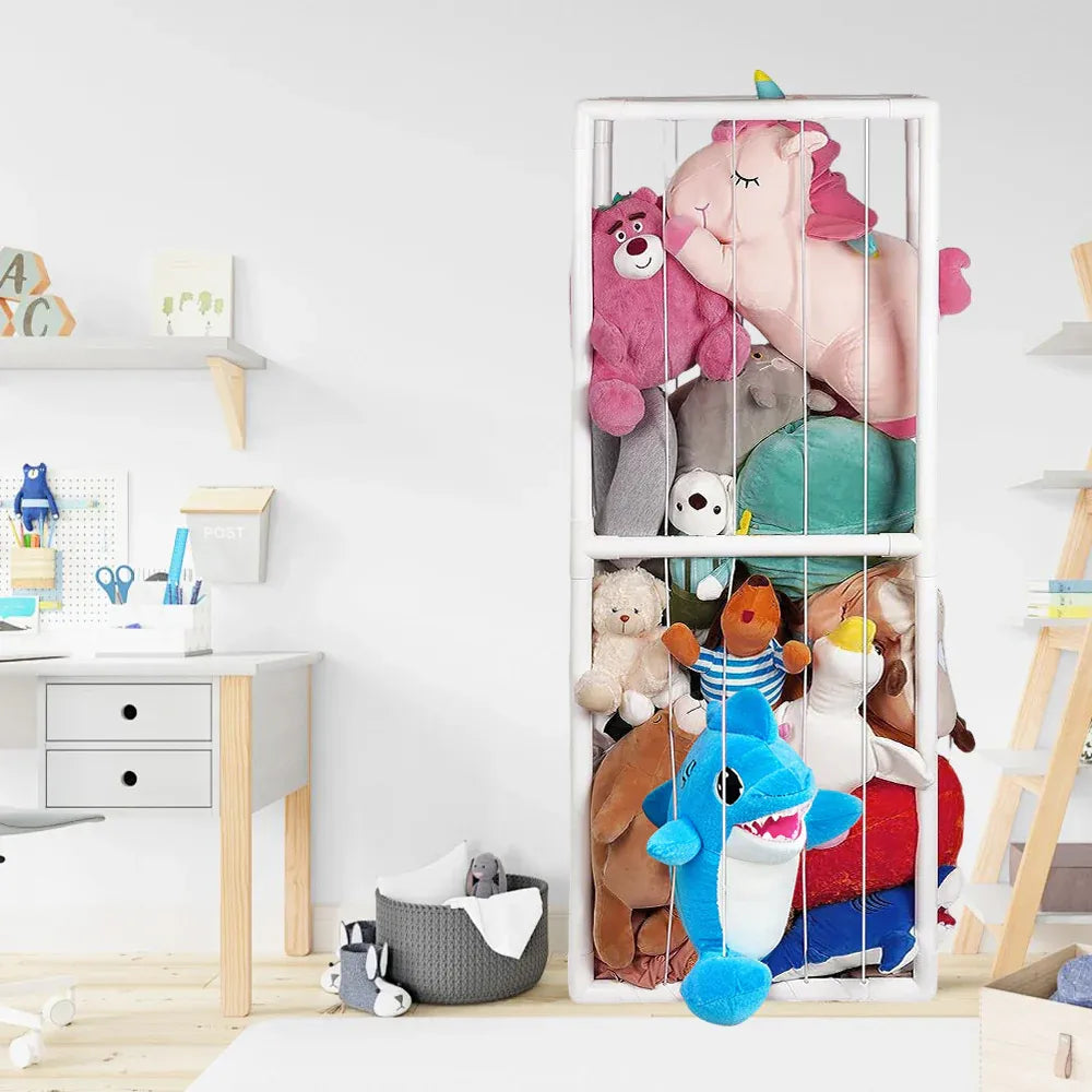 Stuffed Animal Storage Plush Toy Vertical Corner Kids Room Bedroom Organization