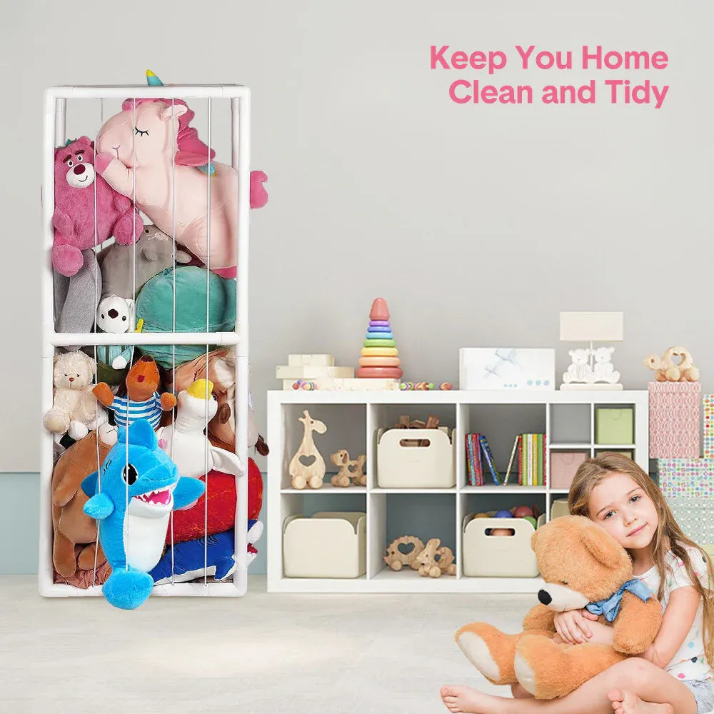 Stuffed Animal Storage Plush Toy Vertical Corner Kids Room Bedroom Organization