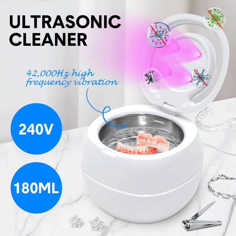 Ultrasonic UV Cleaner 42khz Dual Cleaner Jewellery Cleaning Machine 180-220ml