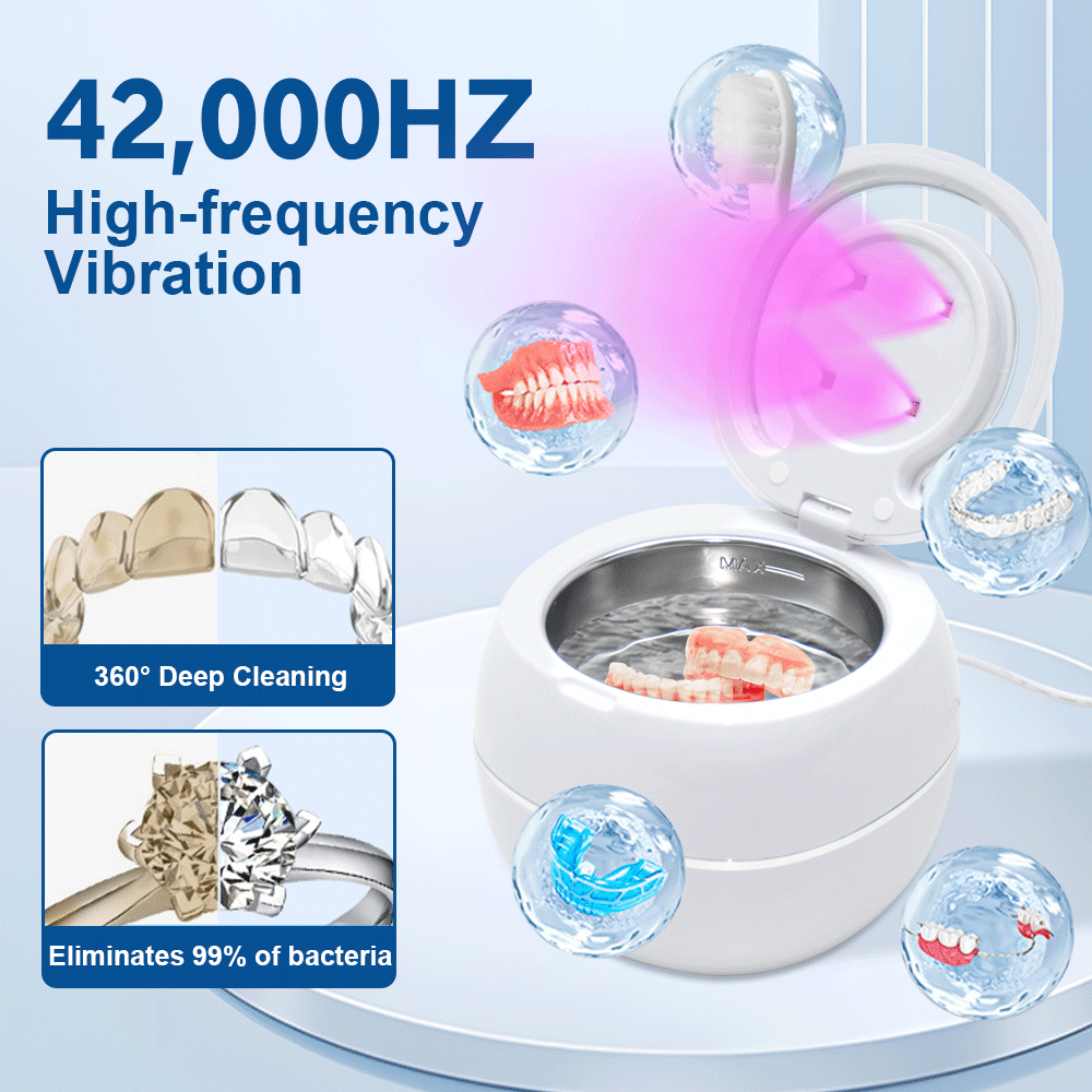 Ultrasonic UV Cleaner 42khz Dual Cleaner Jewellery Cleaning Machine 180-220ml