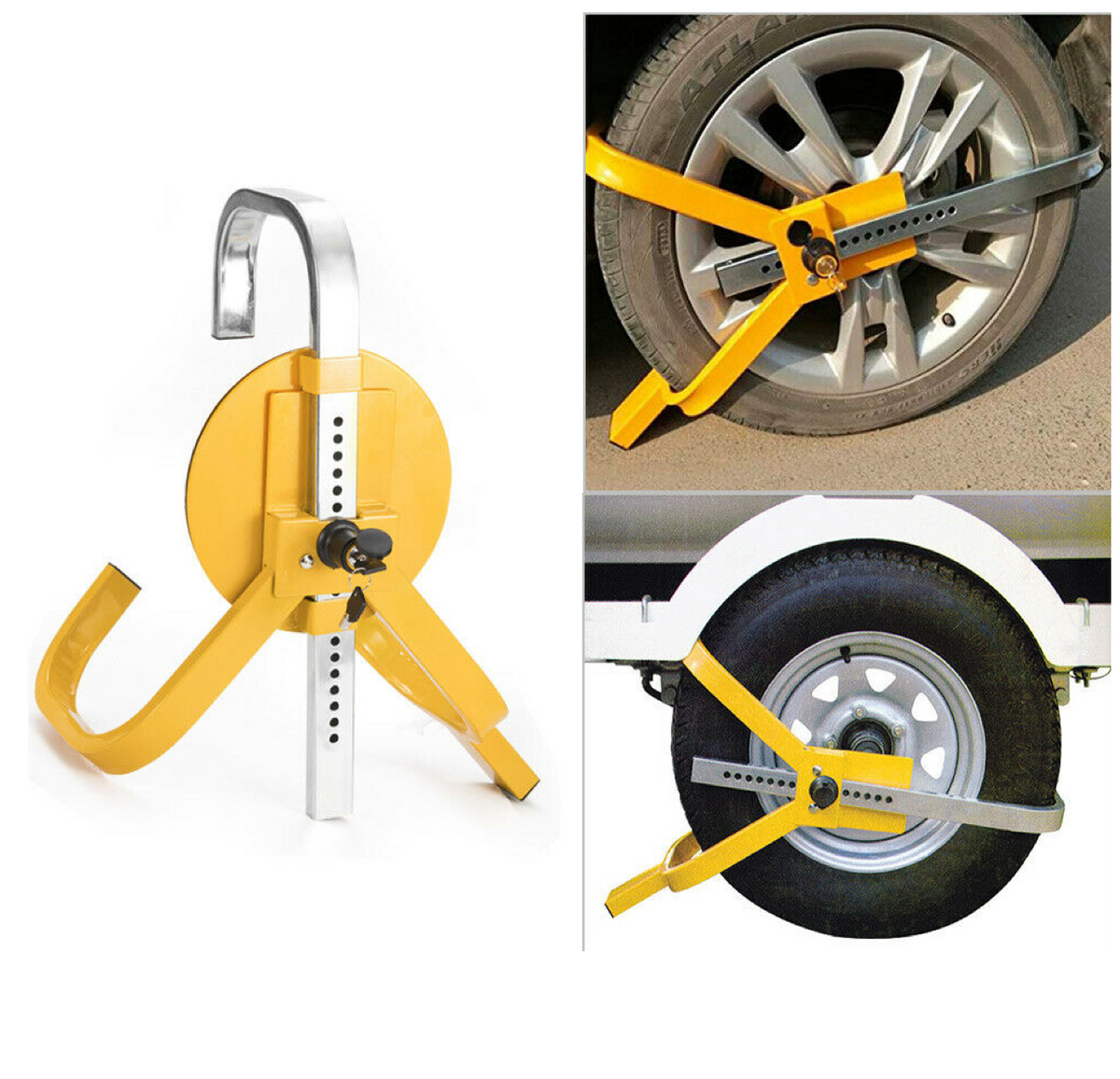 Wheel Clamp Defender Tyre Lock 13 14 15 195mm 230mm 2 Theft 1 Year Warranty