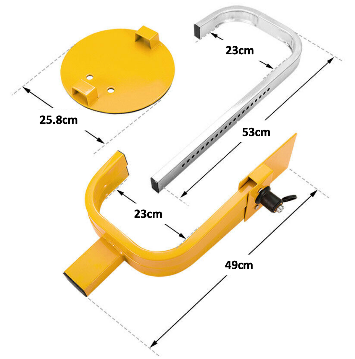 Wheel Clamp Defender Tyre Lock 13 14 15 195mm 230mm 2 Theft 1 Year Warranty