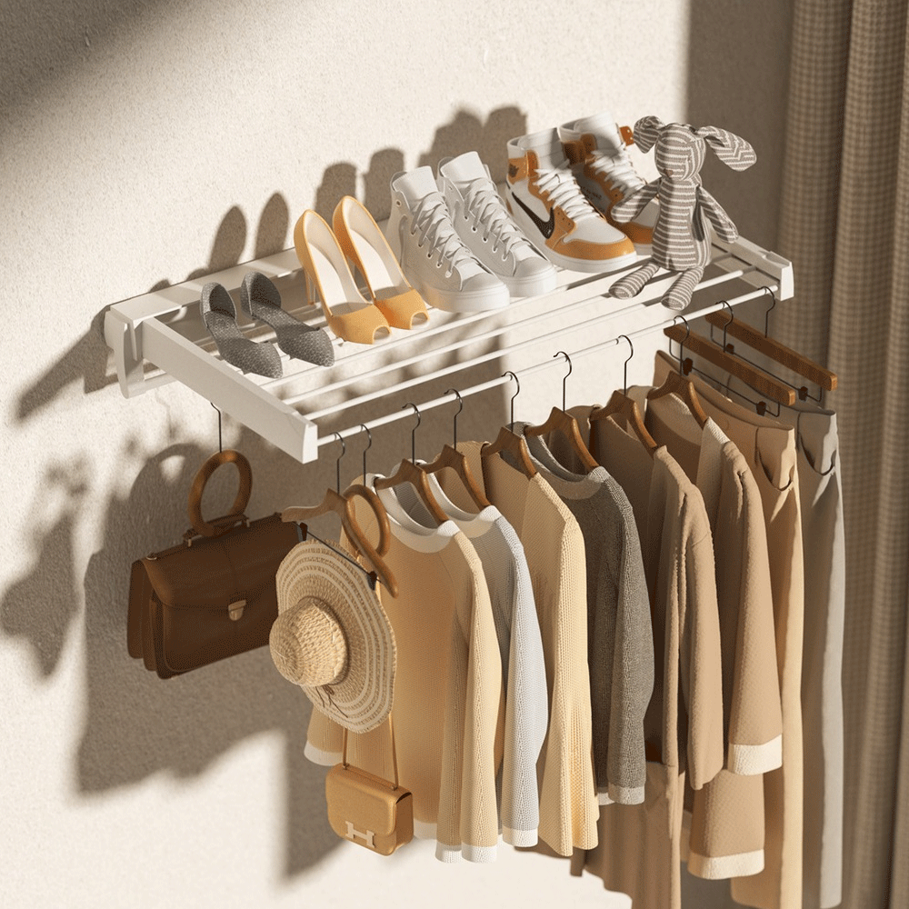 Alston Wall Mounted Drying Rack Clothes Airer Space 12KG Balcony Laundry White