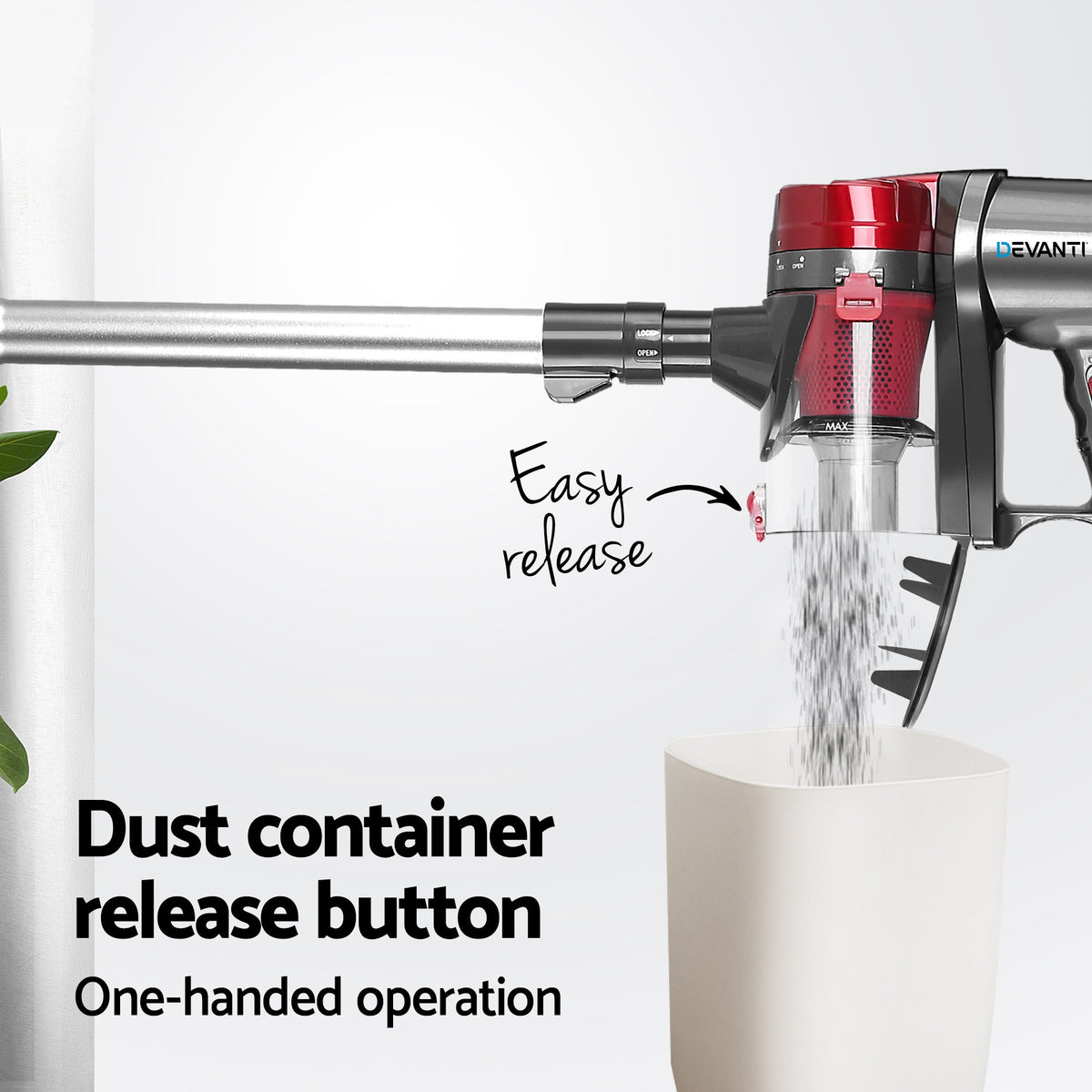 Devanti Stick Vacuum Cleaner Handheld Corded 450W Red