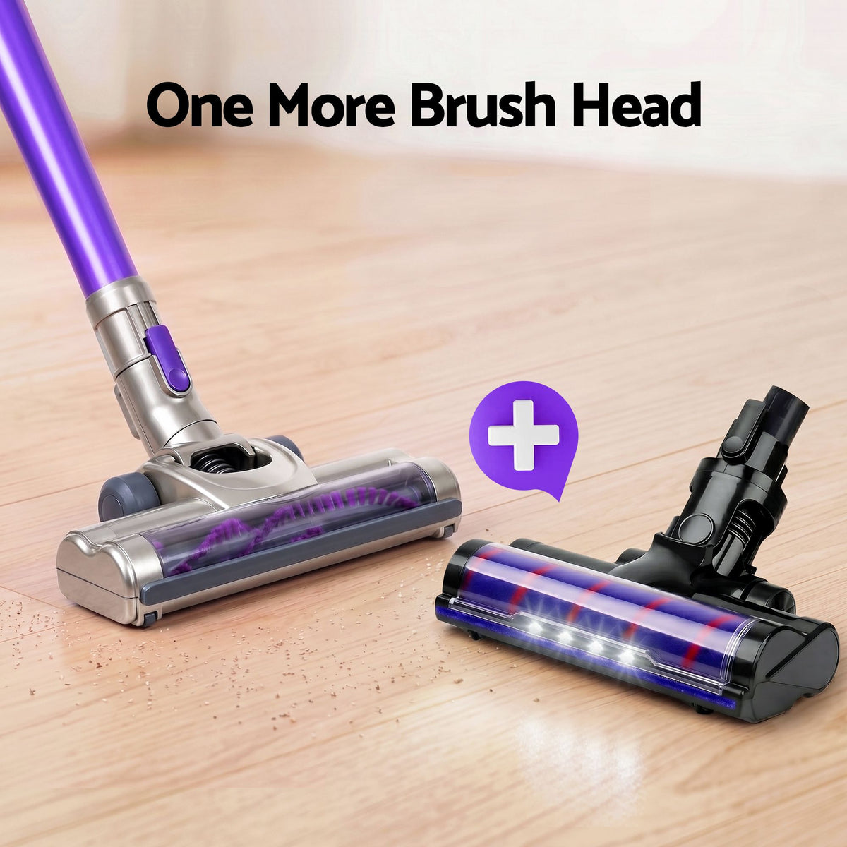 Devanti Stick Vacuum Cleaner Roller Brush Cordless 150W Purple
