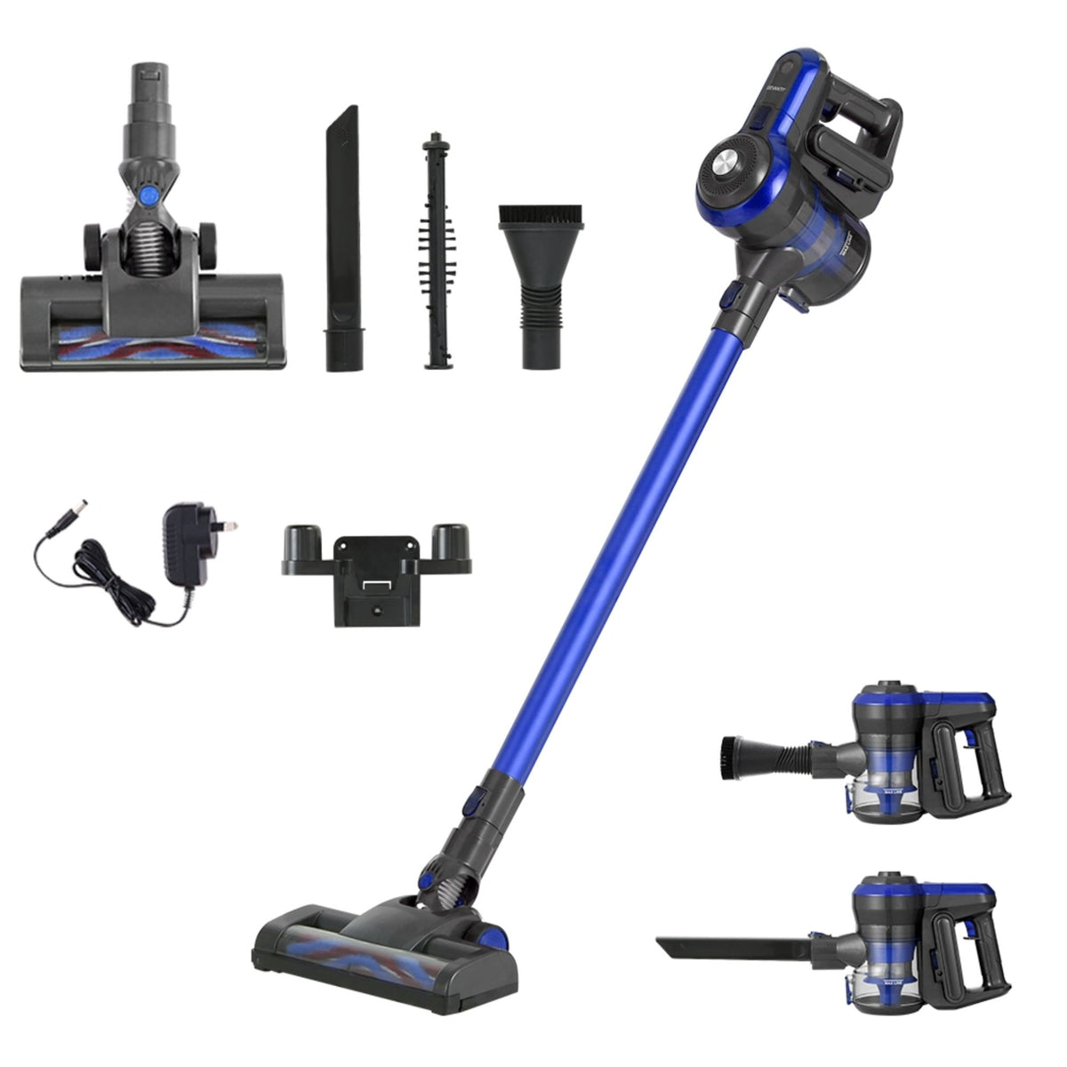 Devanti Stick Vacuum Cleaner Brushless Cordless 250W Blue
