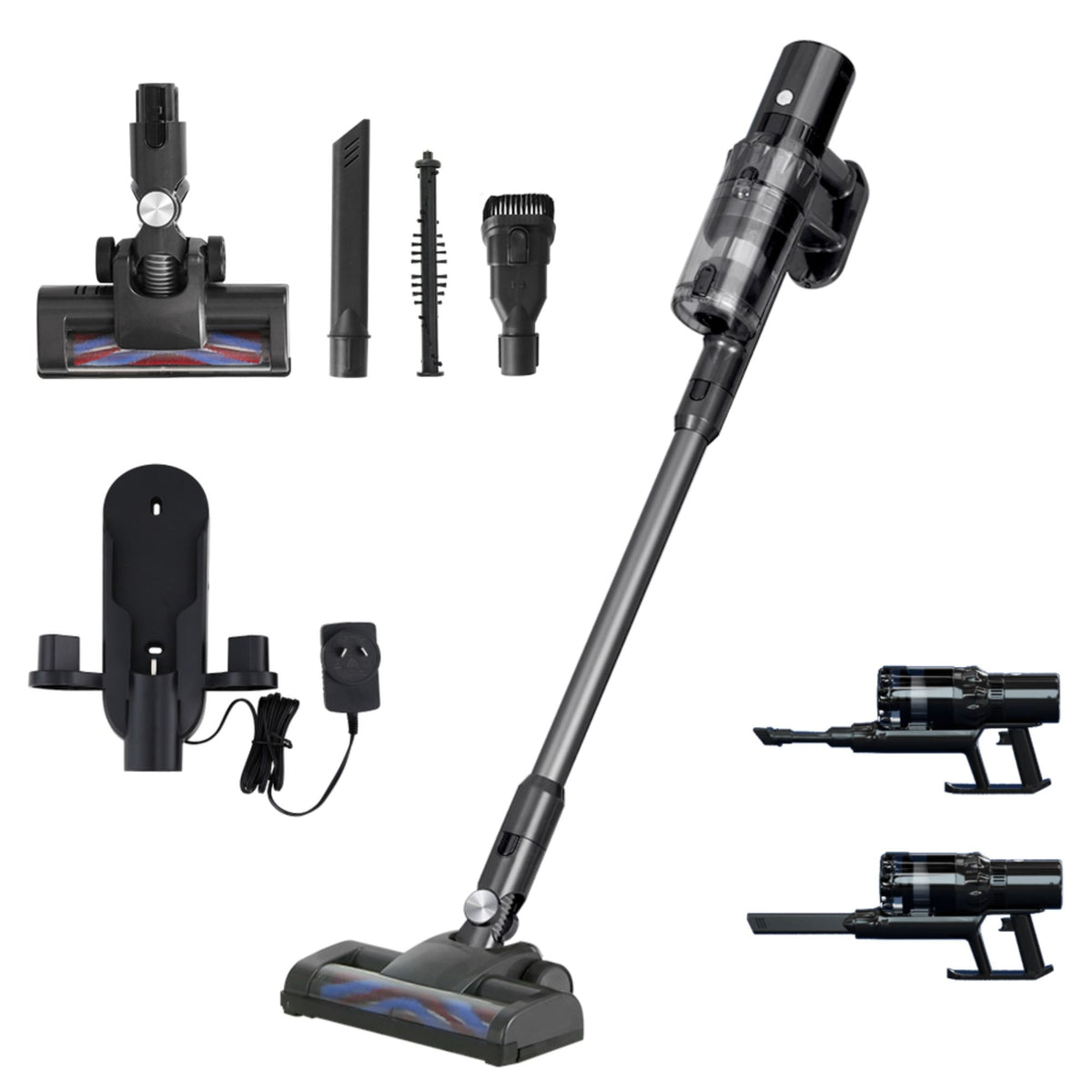 Devanti Stick Vacuum Cleaner Brushless Cordless 350W Grey