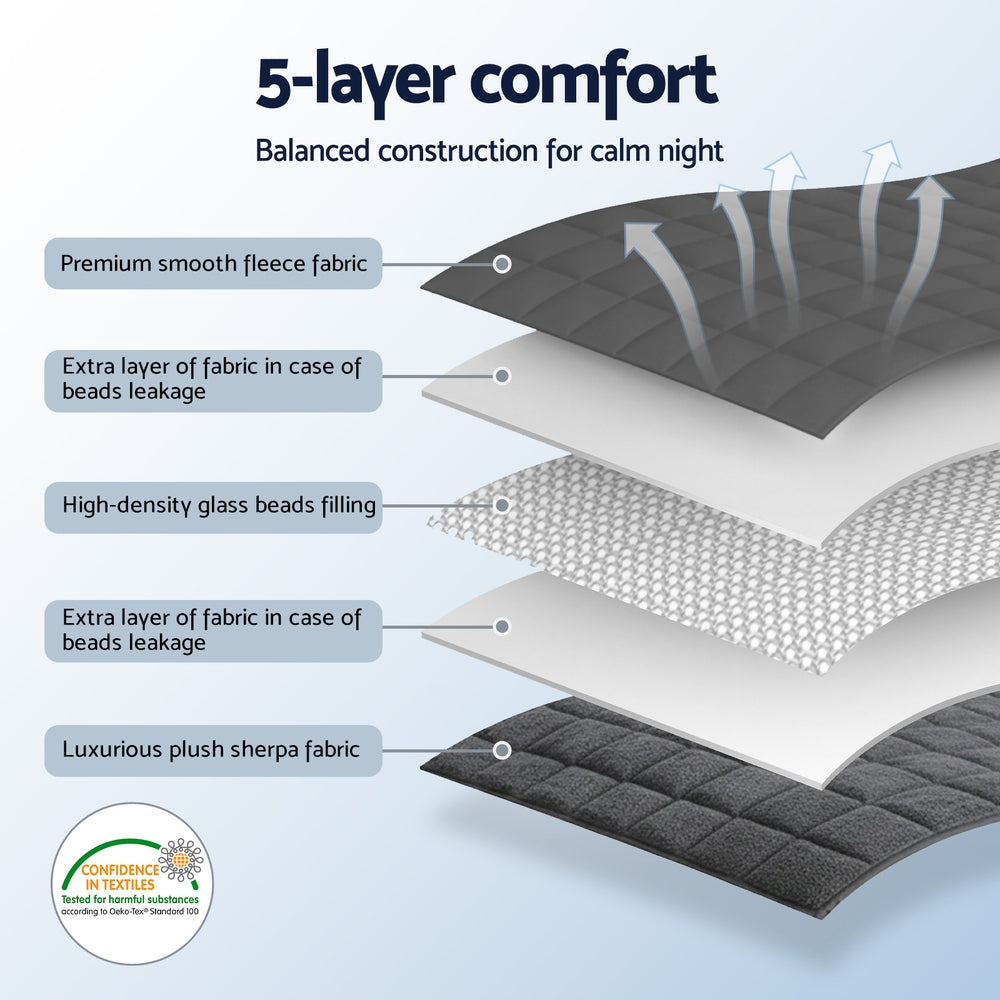 Giselle 5.5KG Weighted Blanket Adults Kid Anti - WBLANKET-DUAL-180-55KG
