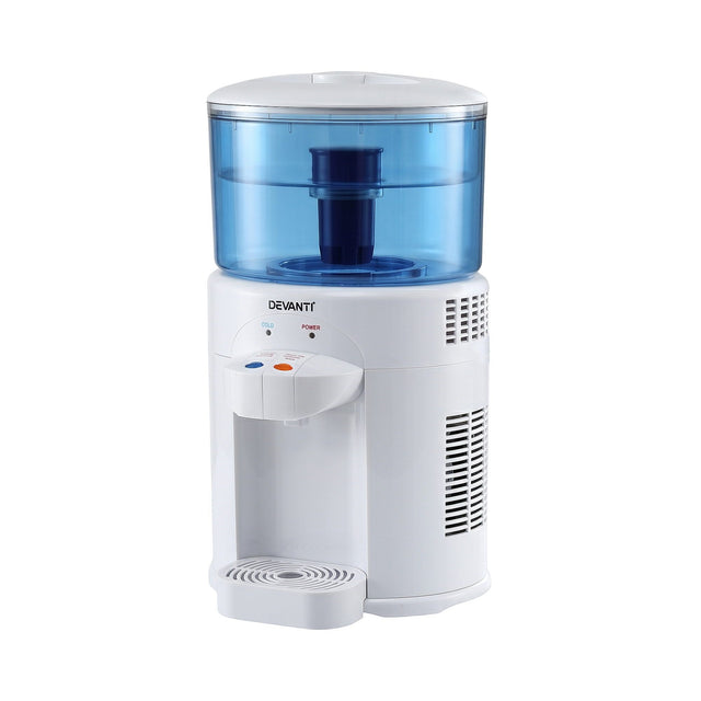 Devanti 5L Bench Top Water Cooler Dispenser w/Filter 2 Taps Countertop Purifier