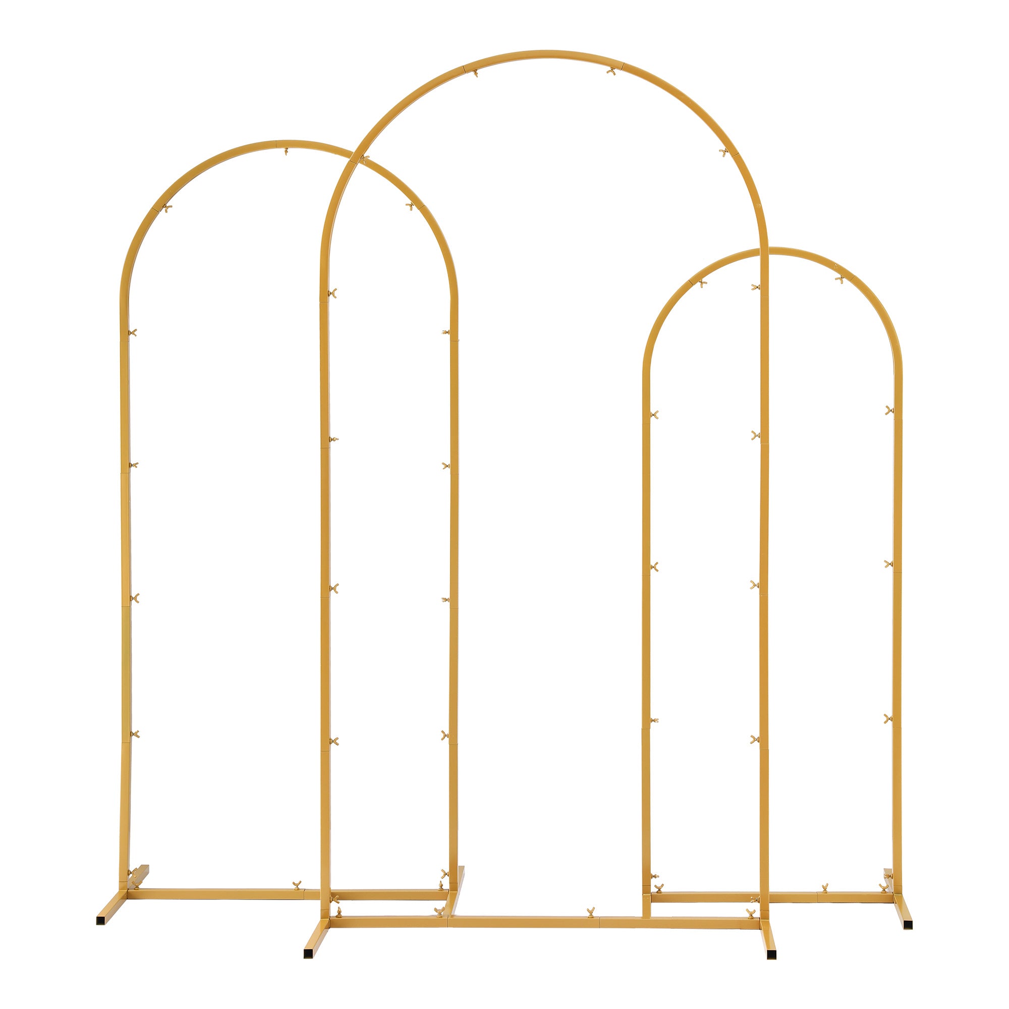 Wedding Arch Backdrop Stand Set of 3 Gold Metal Wedding Arche - WESD-ARCH-3PC-GD