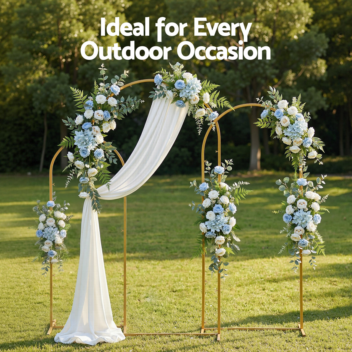 Wedding Arch Backdrop Stand Set of 3 Gold Metal Wedding Arche - WESD-ARCH-3PC-GD