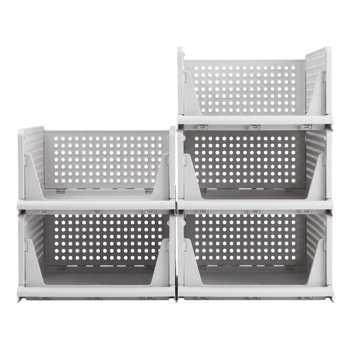 Artiss 5 Pack Stackable Plastic Storage Foldable Closet Organizers