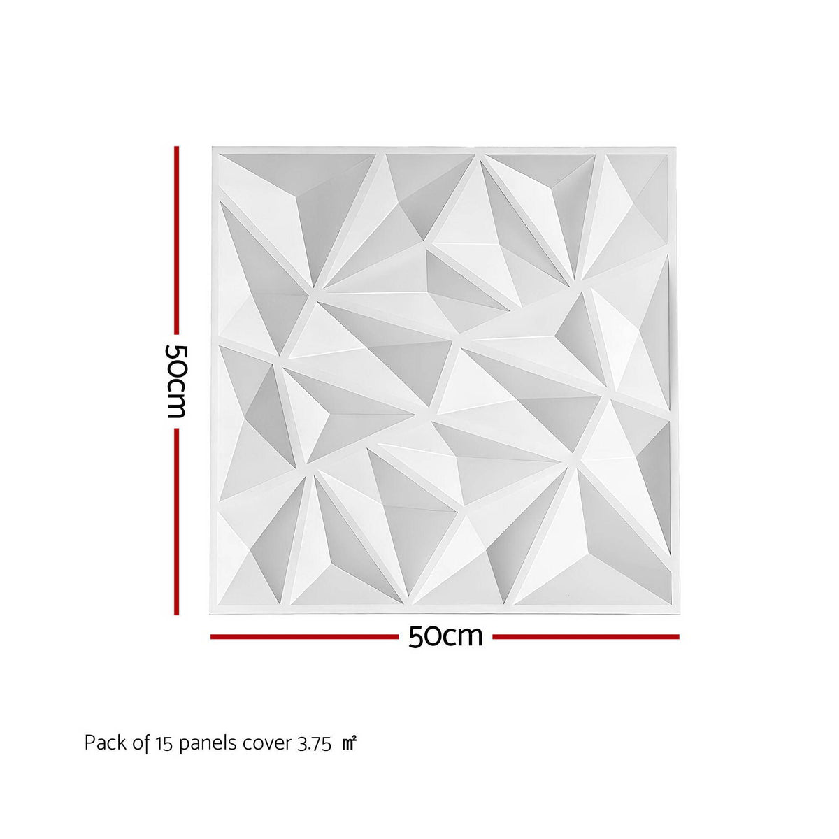 Artiss 3D Wall Panels Diamond PVC Decorative Panels - WP-50X50-15PCS-DIA