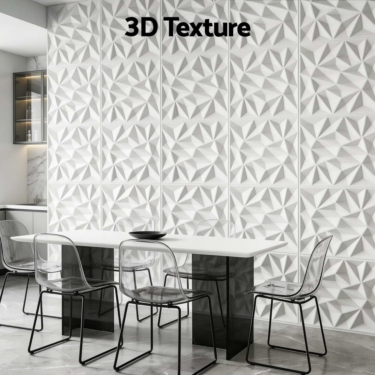 Artiss 3D Wall Panels Diamond PVC Decorative Panels - WP-50X50-15PCS-DIA