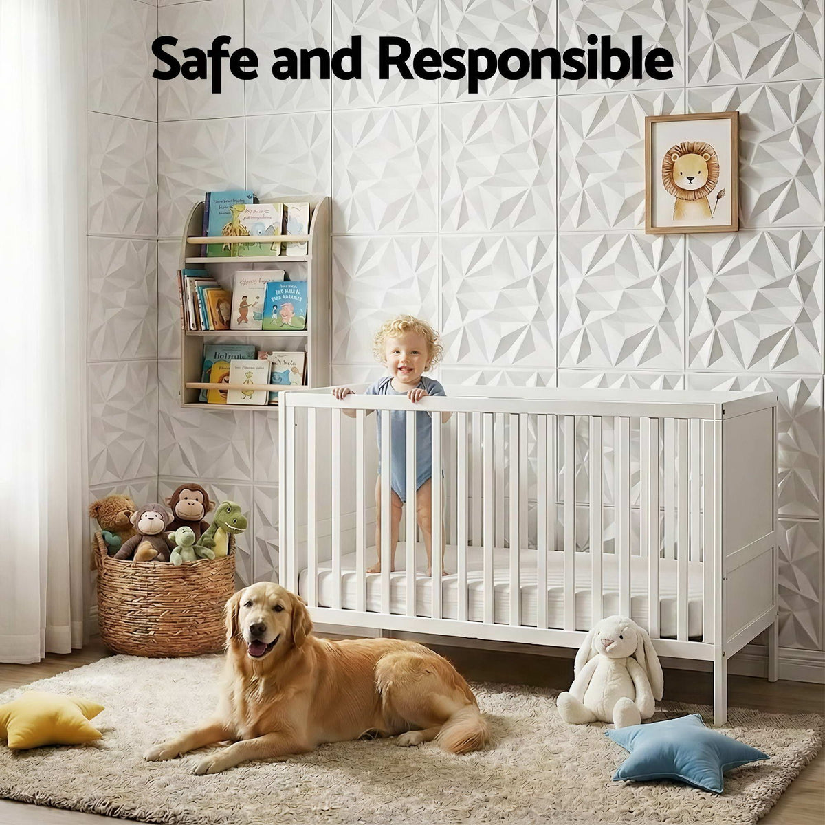 Artiss 3D Wall Panels Diamond PVC Decorative Panels - WP-50X50-15PCS-DIA