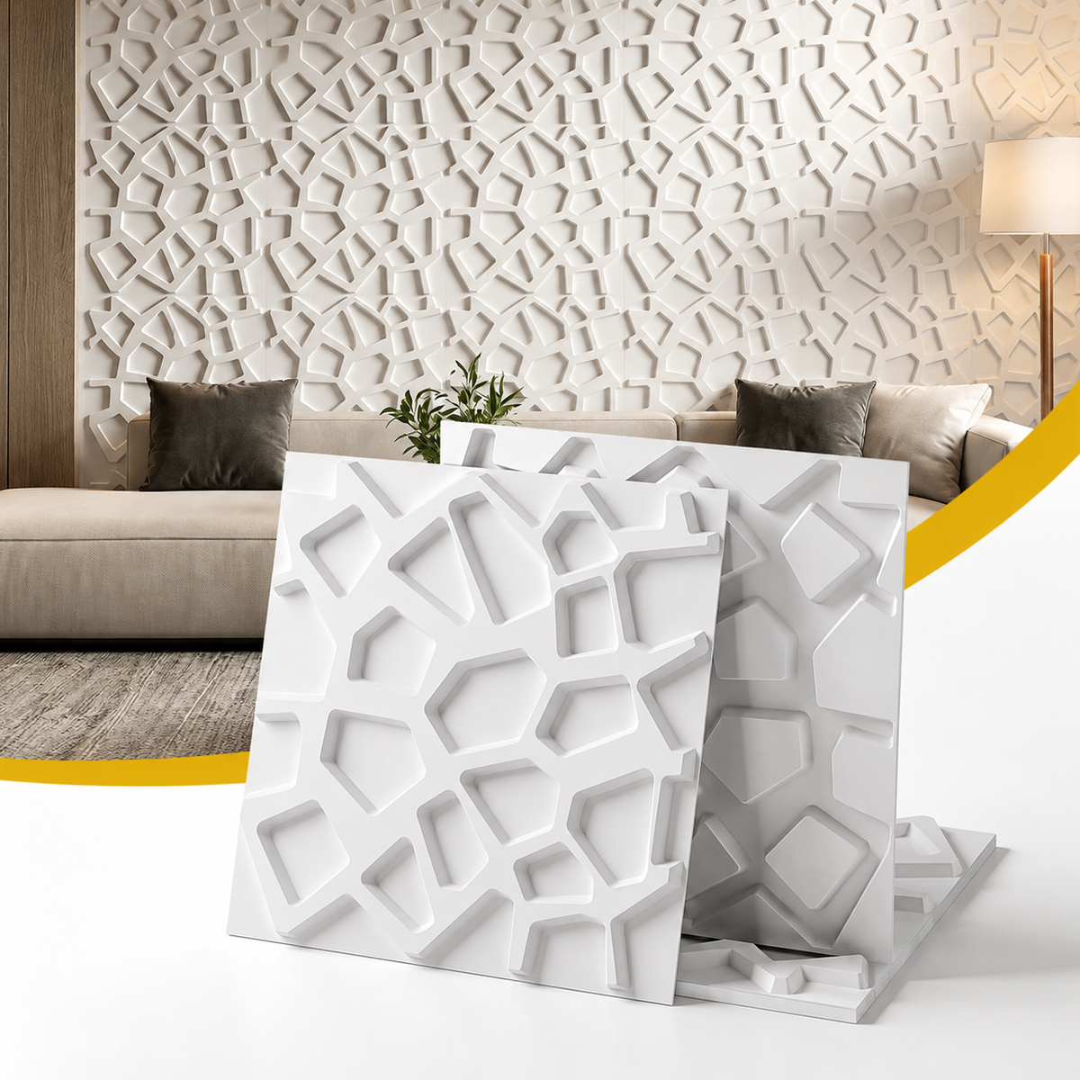 Artiss 3D Wall Panels PVC Decorative Panels 50x50cm Set of 15 Feature Wall Poly
