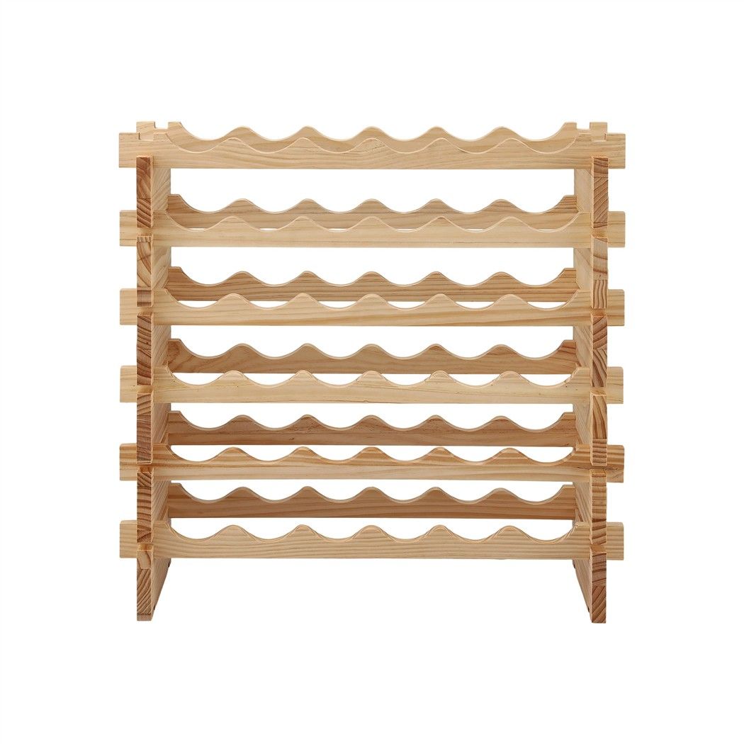 Artiss 36 Bottle Wooden Wine Rack 6 Tier Modular Wine - WR-AC-STA-36B-NT