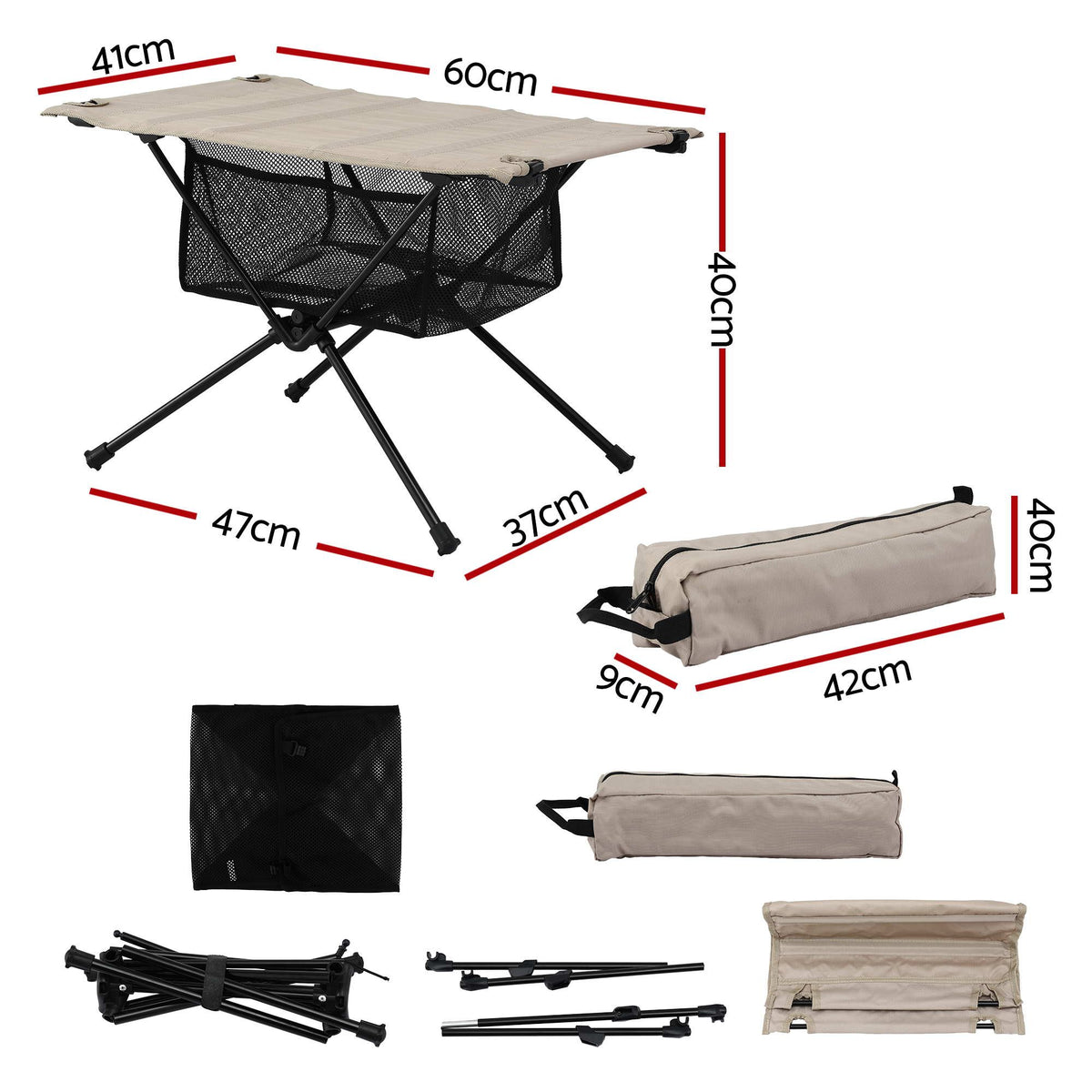 Weisshorn Folding Camping Table Portable Picnic Desk Camp Furniture