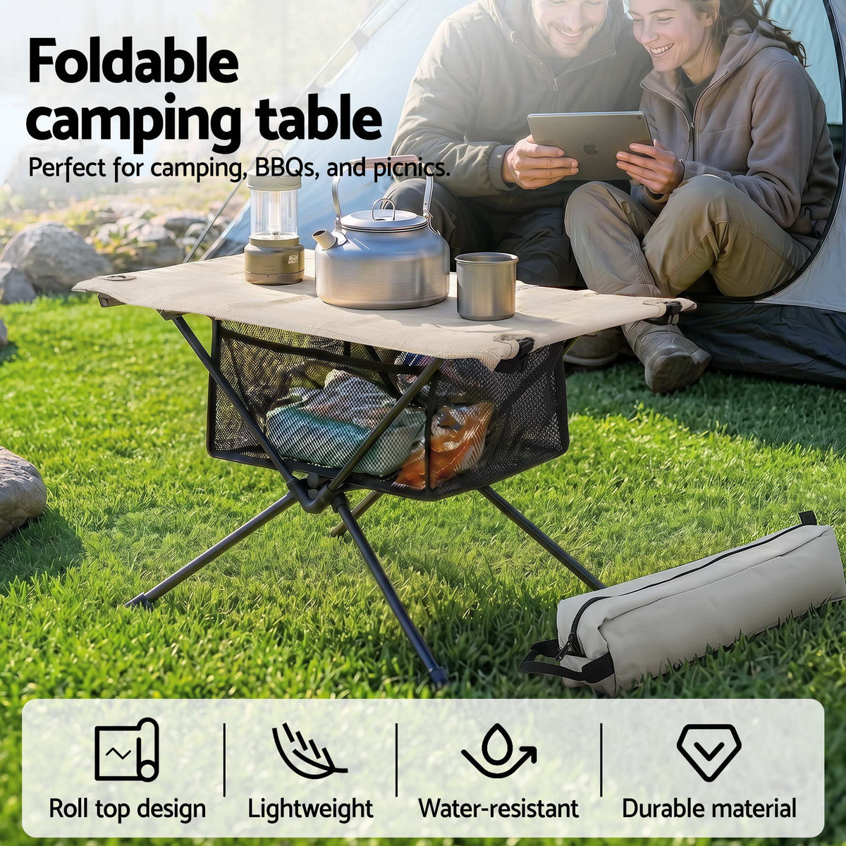 Weisshorn Folding Camping Table Portable Picnic Desk Camp Furniture