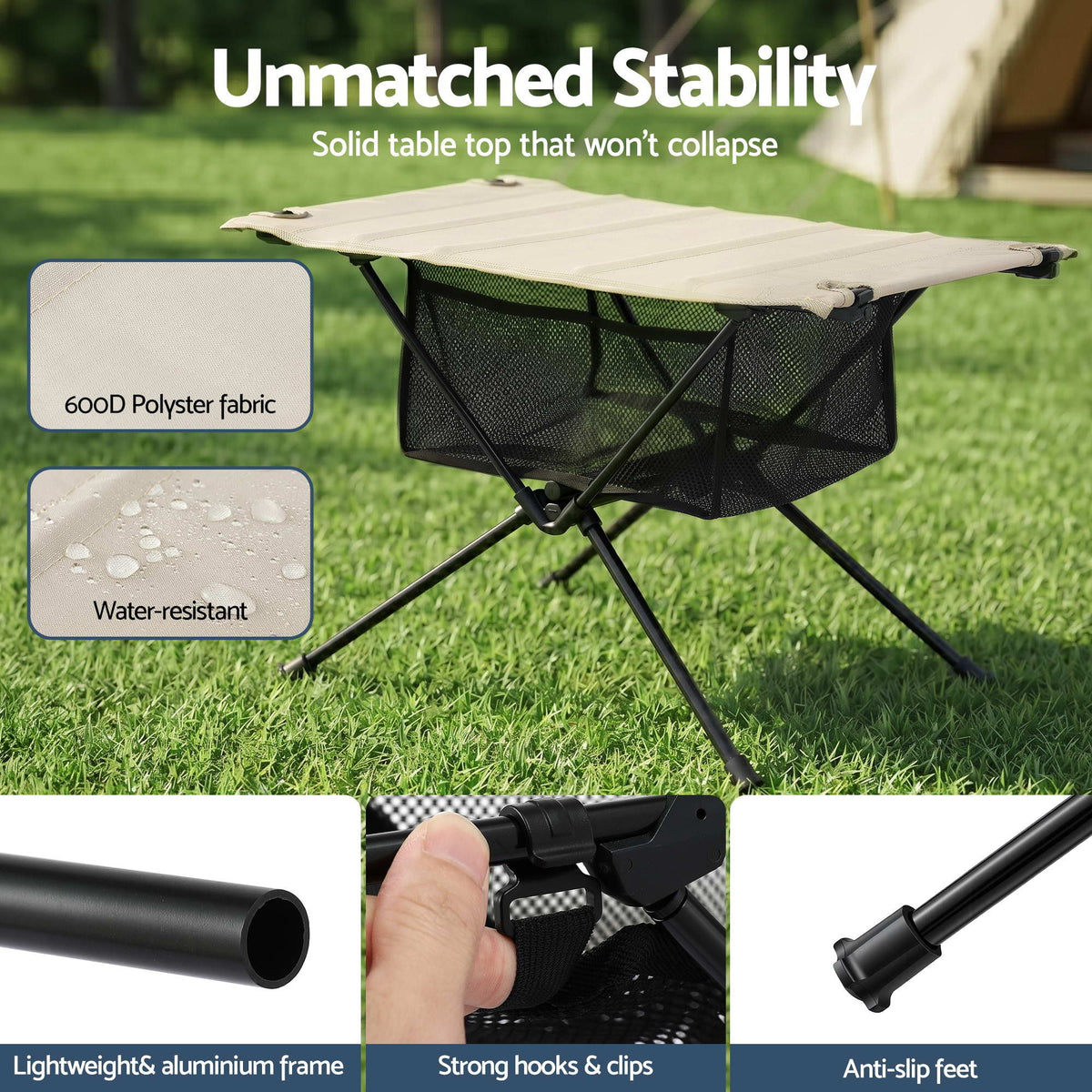 Weisshorn Folding Camping Table Portable Picnic Desk Camp Furniture